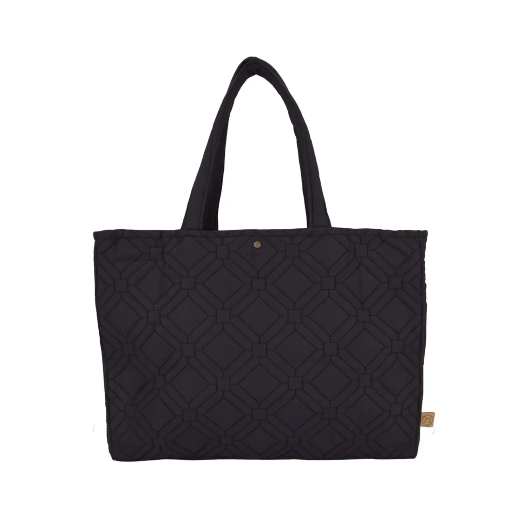 ZUSSS ZUSSS - Gewatteerde boodschappentas  tegelmotief zwart