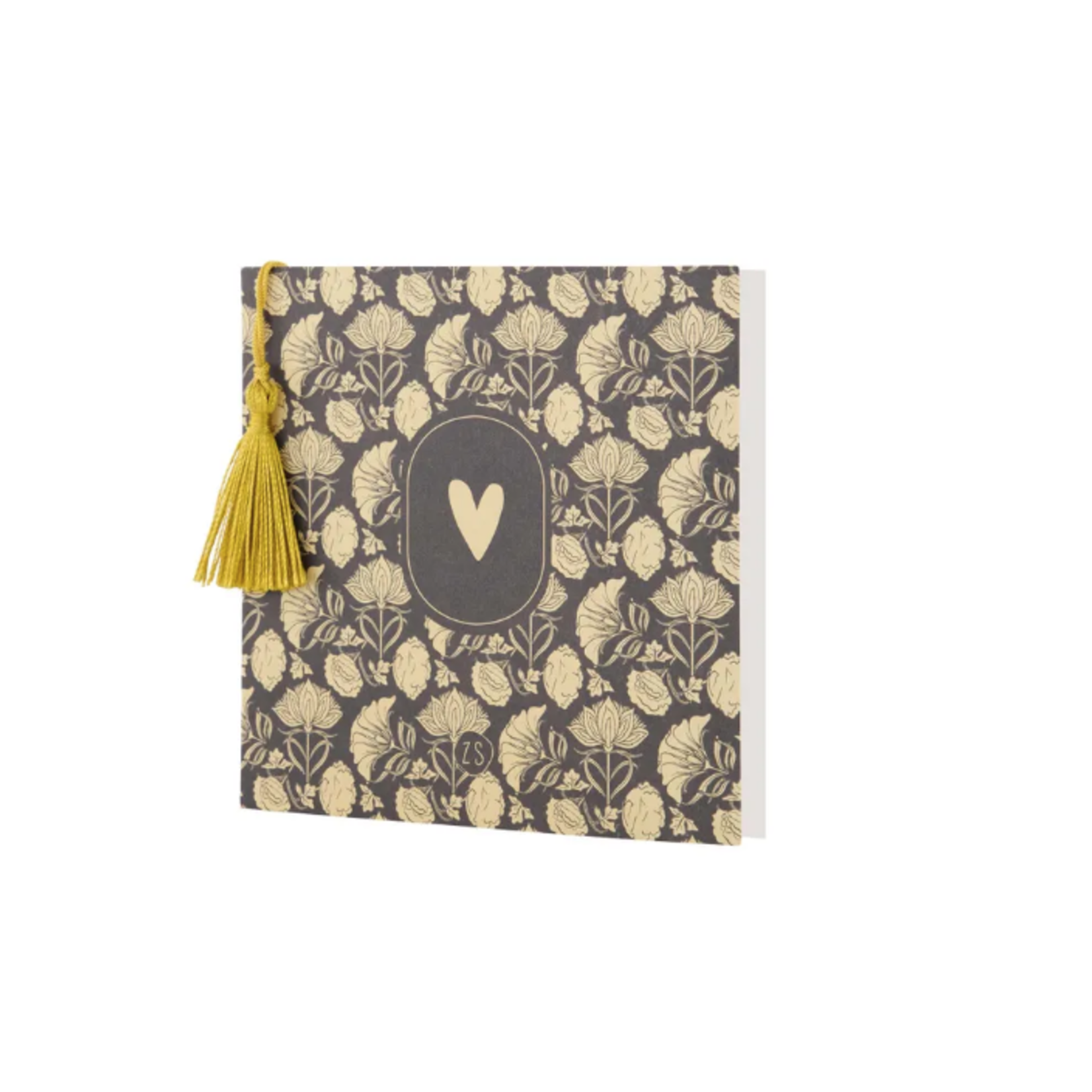 ZUSSS ZUSSS - Wenskaart met kwastje hartje antraciet grijs