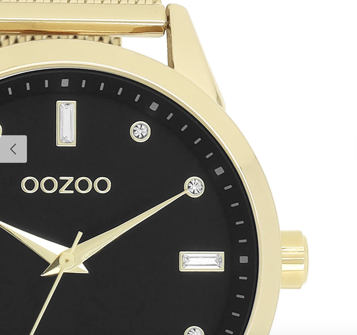 OOZOO OOZOO - Horloge met goudkleurige metalen mesh armband - C11283