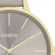 OOZOO OOZOO - Horloge goudkleurig met taupe leren band - C11256