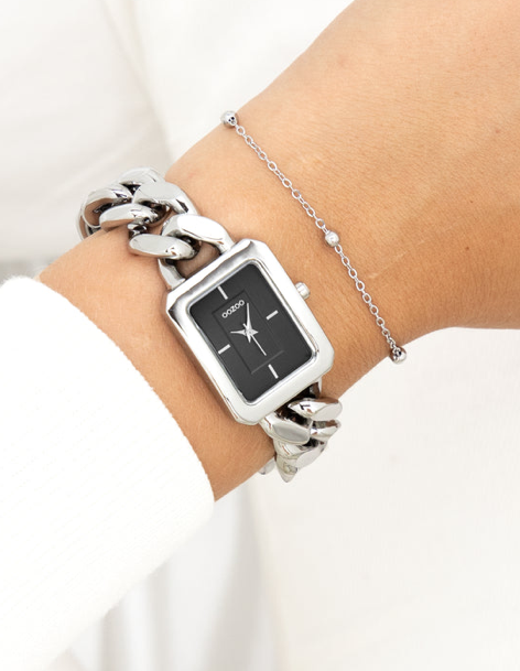 OOZOO OOZOO - Horloge zilverkleur met schakelarmband