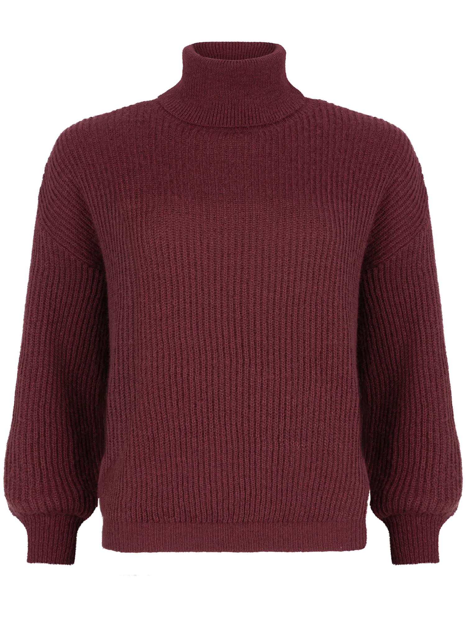 YDENCE YDENCE - Knitted sweater karlijn wine red MAAT XL