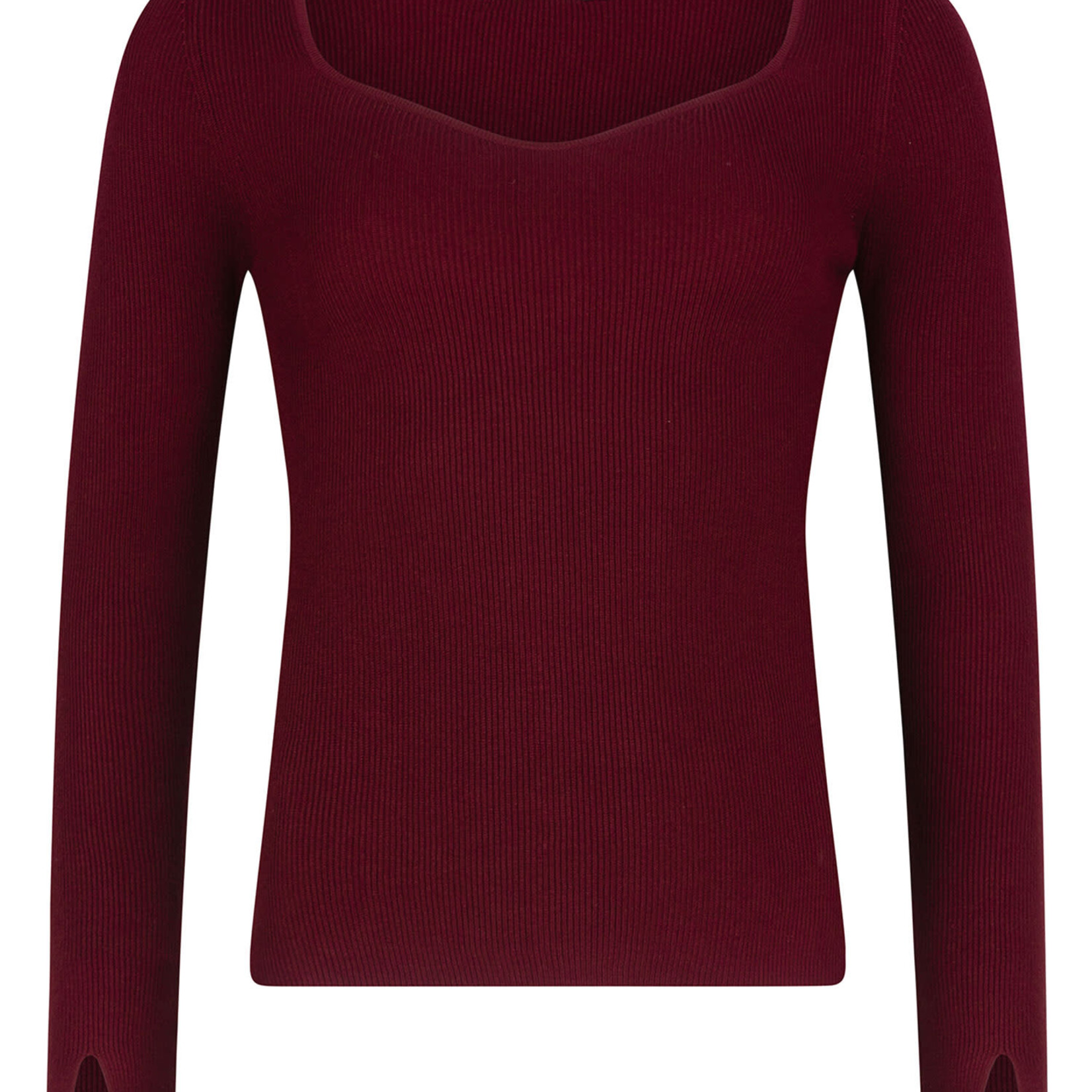 YDENCE YDENCE - Knitted top Chiara wine red