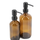 -- Glazen fles amber 250ml met RVS pomp