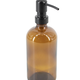 -- Glazen fles amber 500ml met rvs pomp