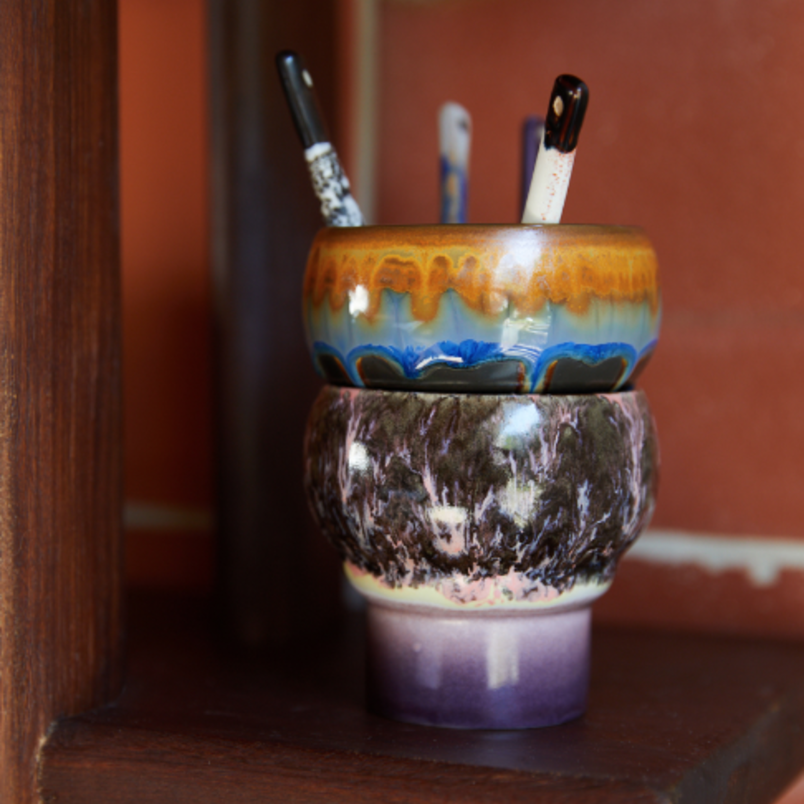 HKLIVING HKLIVING - 70's Lungo mok Merge blauw/zwart ACE7266