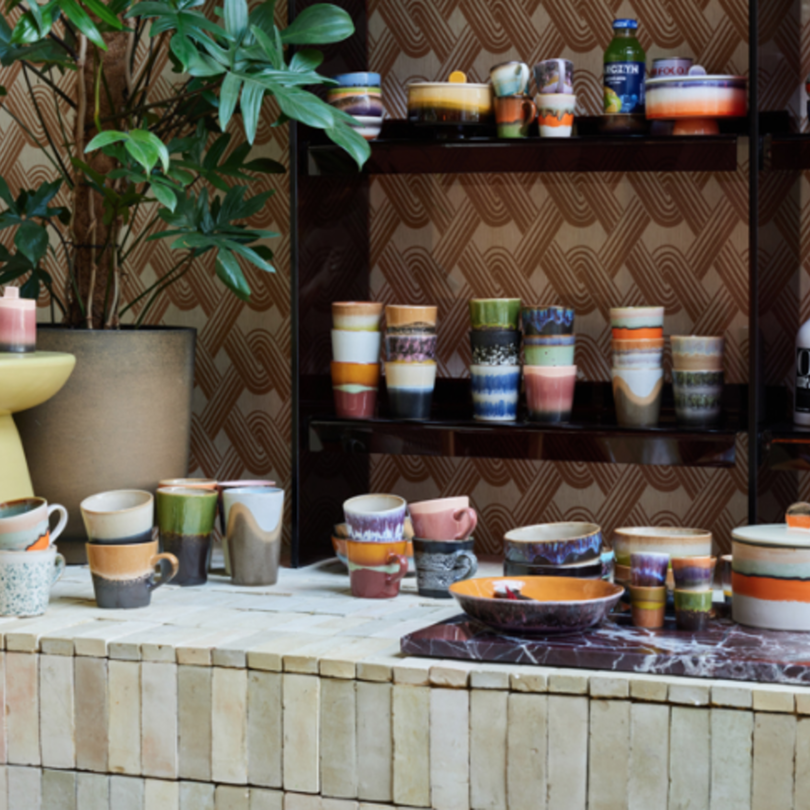 HKLIVING HKLIVING - 70's Cappuccino mok Burst ACE7237