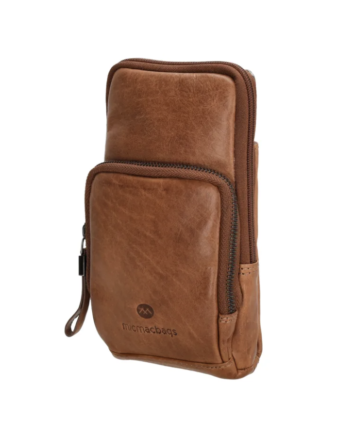 MICMACBAGS MICMACBAGS -  Everyday telefoontasje leer cognac bruin