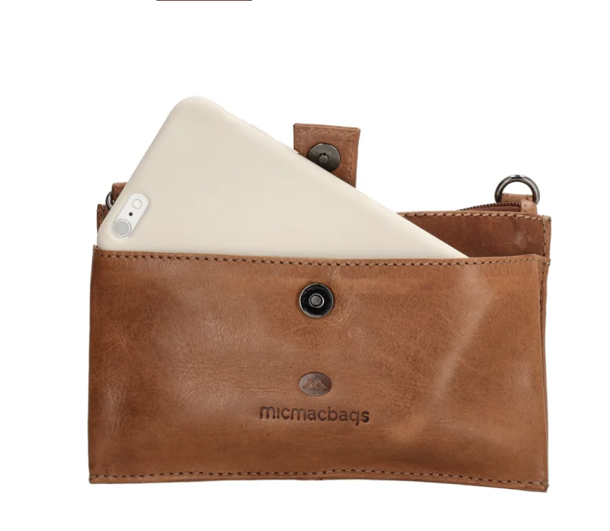 MICMACBAGS MICMACBAGS - Everyday telefoontasje leer cognac