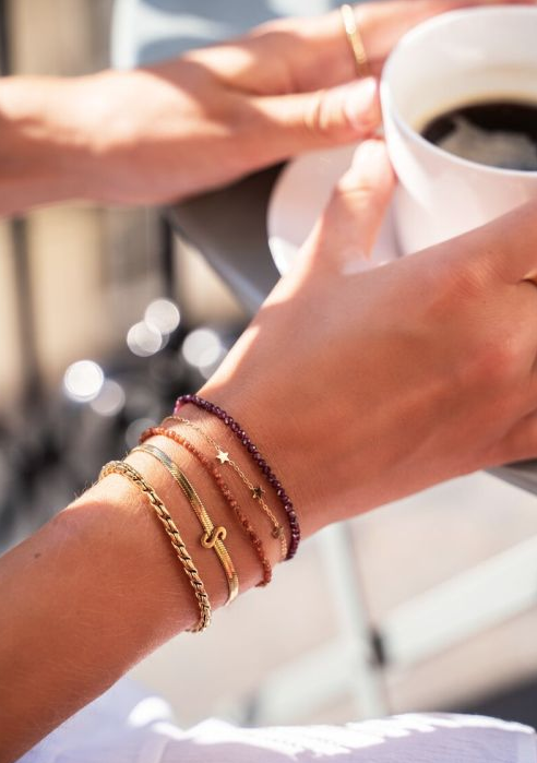 MY JEWELLERY MY JEWELLERY  - Armband drie sterretjes goud