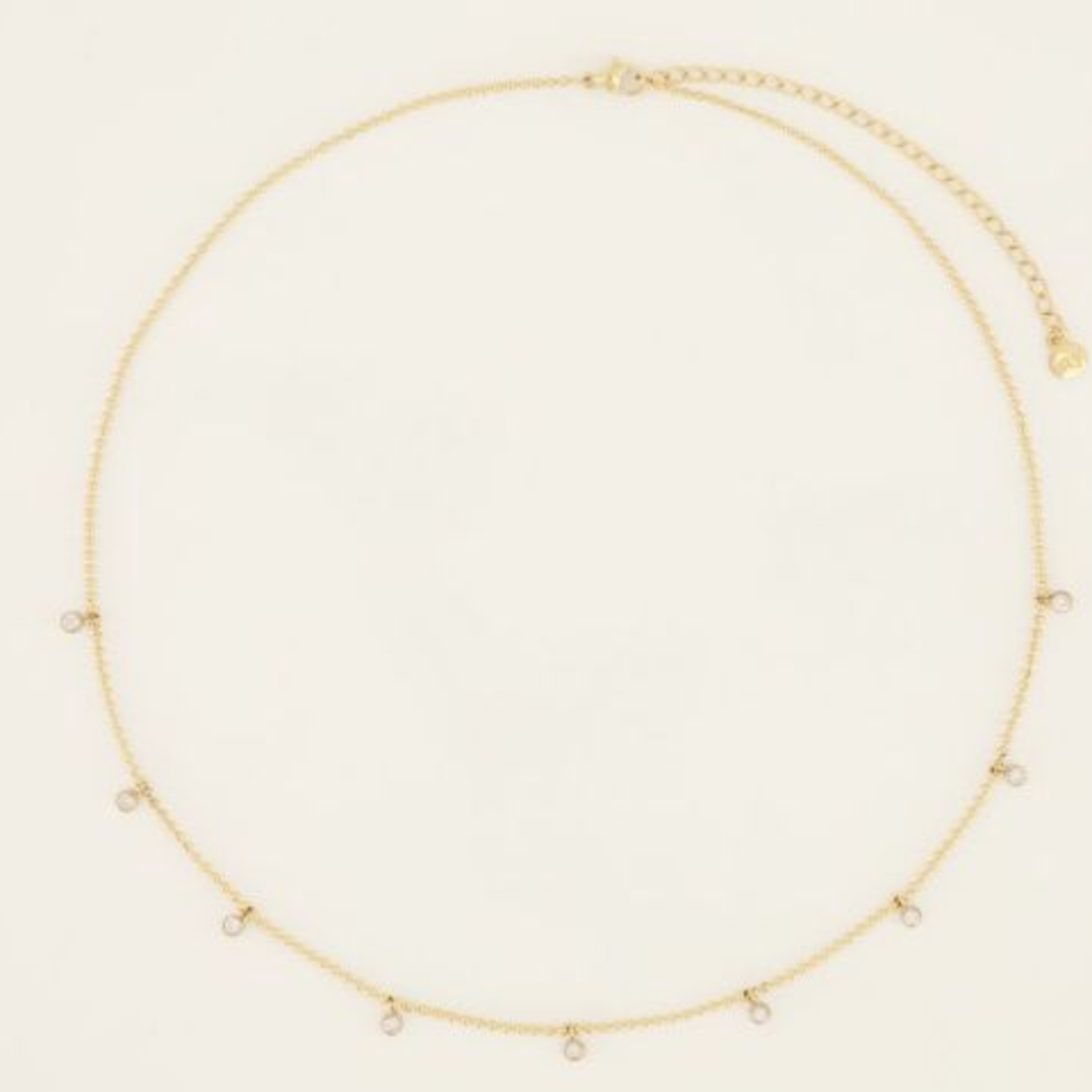 MY JEWELLERY MY JEWELLERY  - Ketting met bolletjes en transparante stenen goud