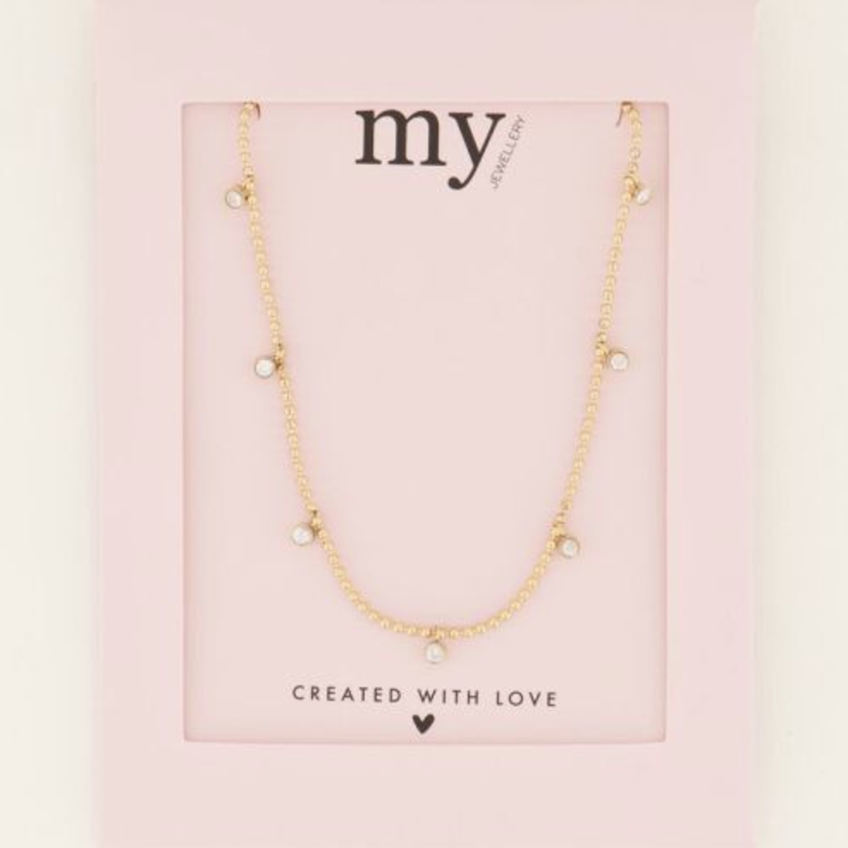 MY JEWELLERY MY JEWELLERY  - Ketting met bolletjes en transparante stenen goud