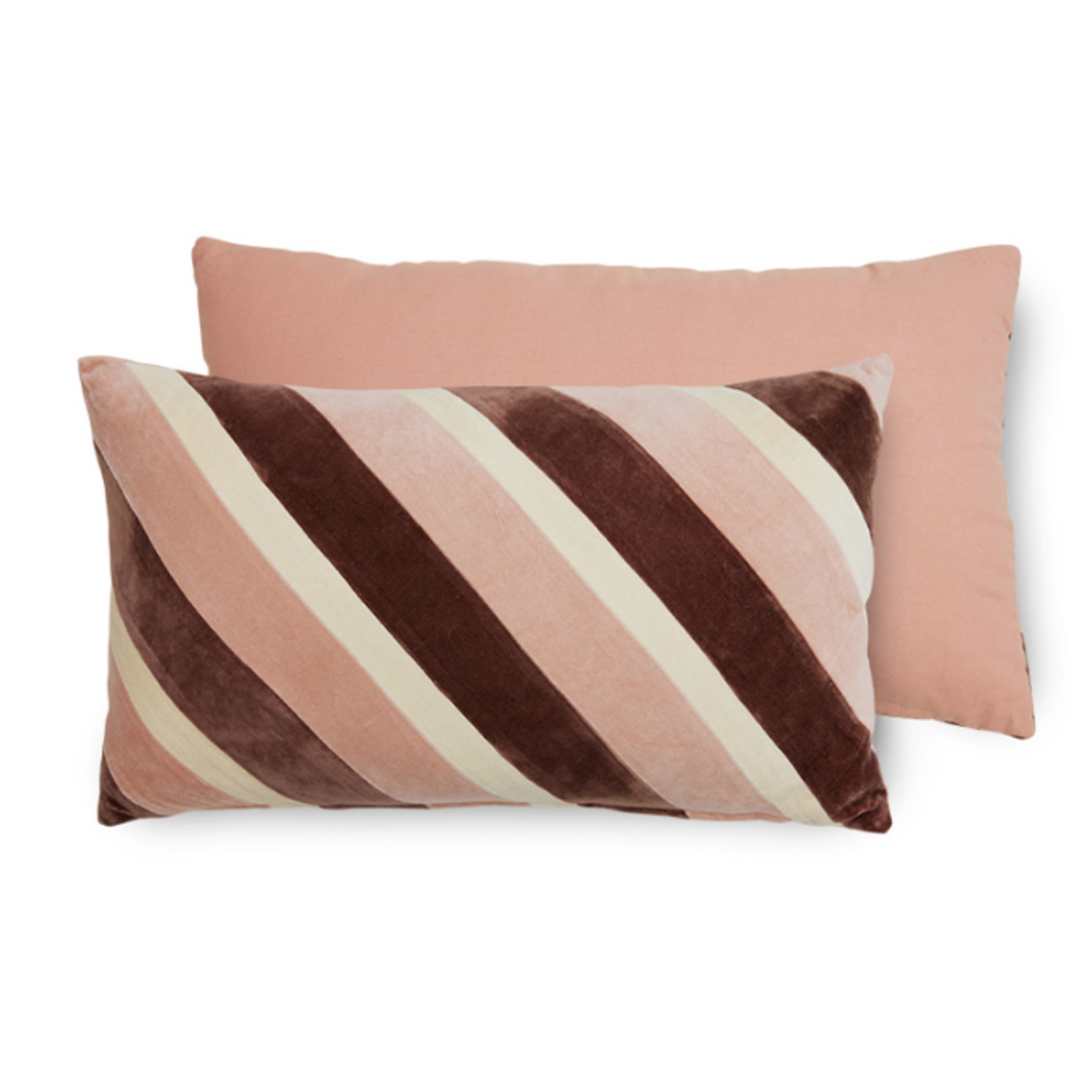 HKLIVING HKLIVING - Kussen fluweel gestreept Rose 60x35cm TKU2181