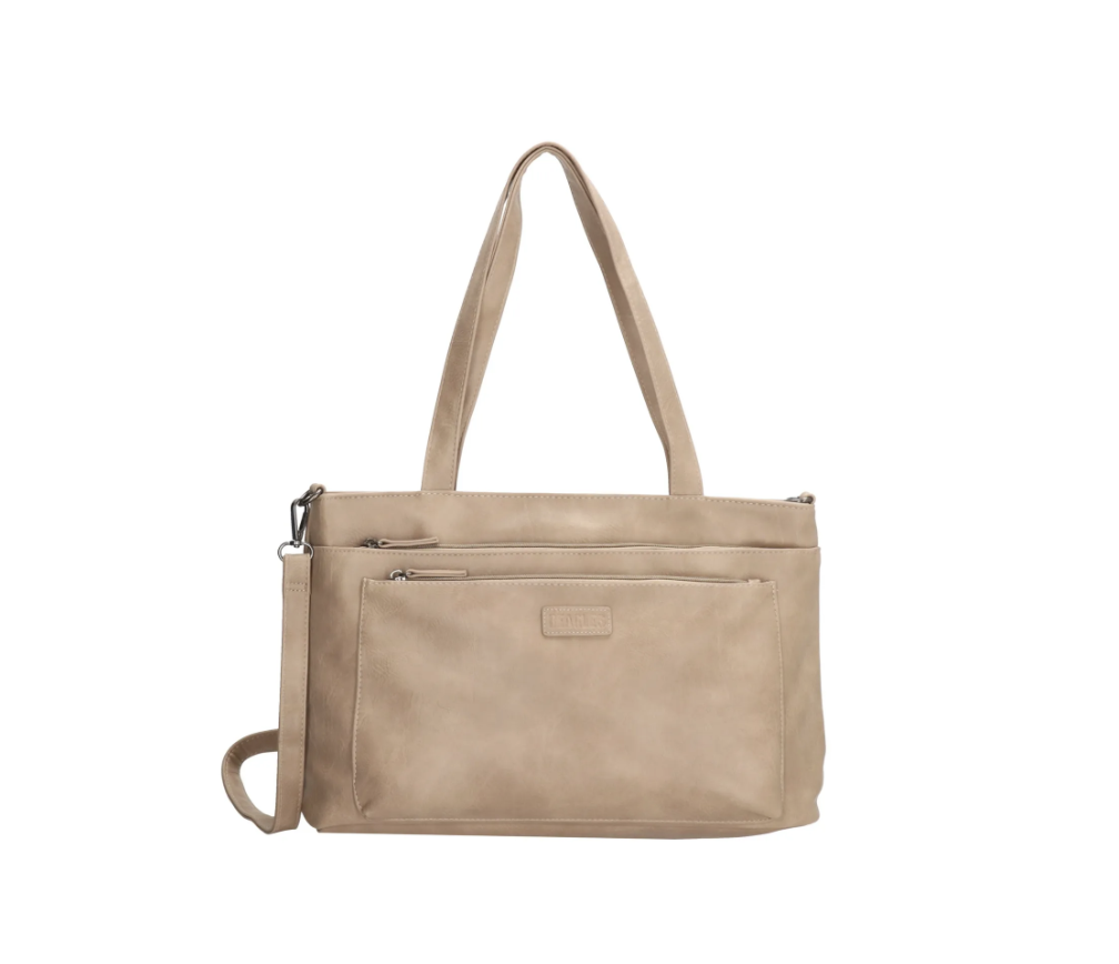 -- Murcia shopper  taupe-kunstleer