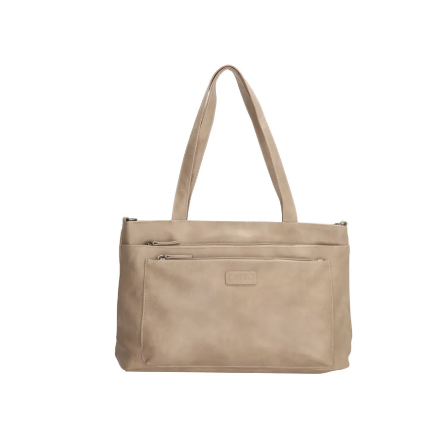 -- Murcia shopper  taupe-kunstleer