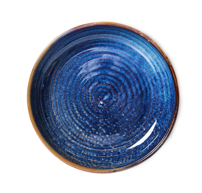 HKLIVING HKLIVING - Chef Ceramics deep plate M Rustic blue