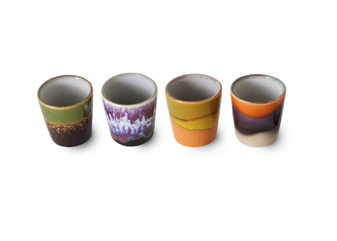 HKLIVING HKLIVING - 70's Ceramics egg cups island set van 4