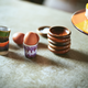 HKLIVING HKLIVING - 70's Ceramics egg cups island set van 4