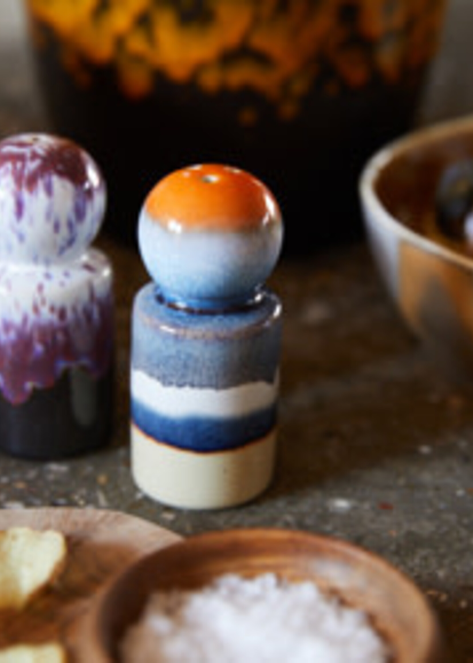 HKLIVING HKLIVING - 70S CERAMICS: PEPPER & SALT JAR, STARGAZE ACE7280