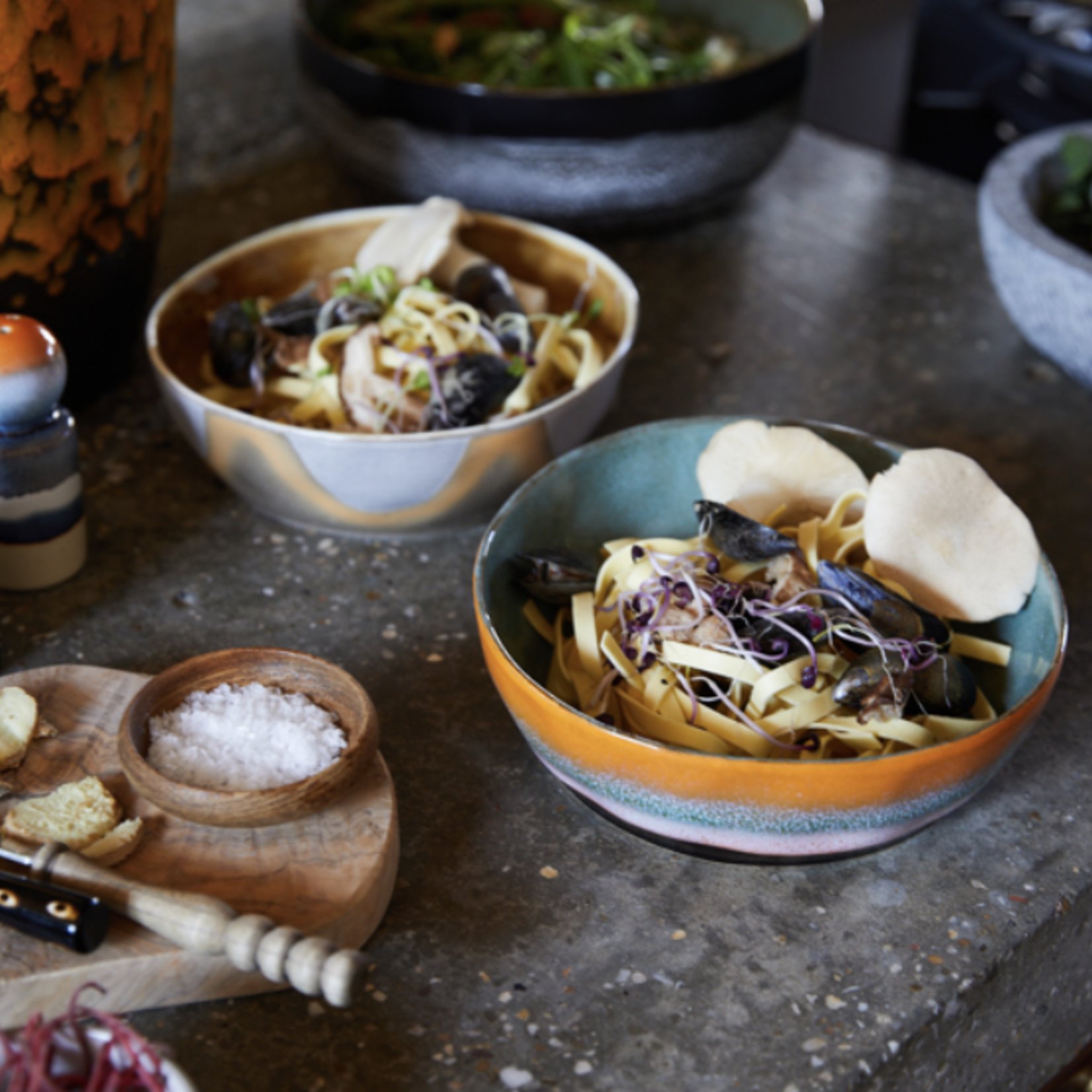 HKLIVING HKLIVING -  Ceramic 70's pasta bowl golden hour Ace7274