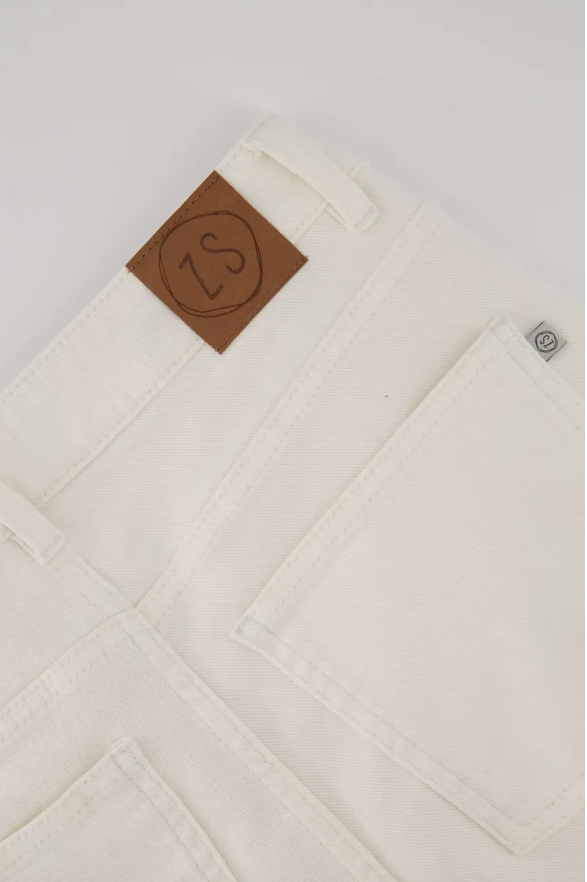 ZUSSS ZUSSS - Flared jeans off white