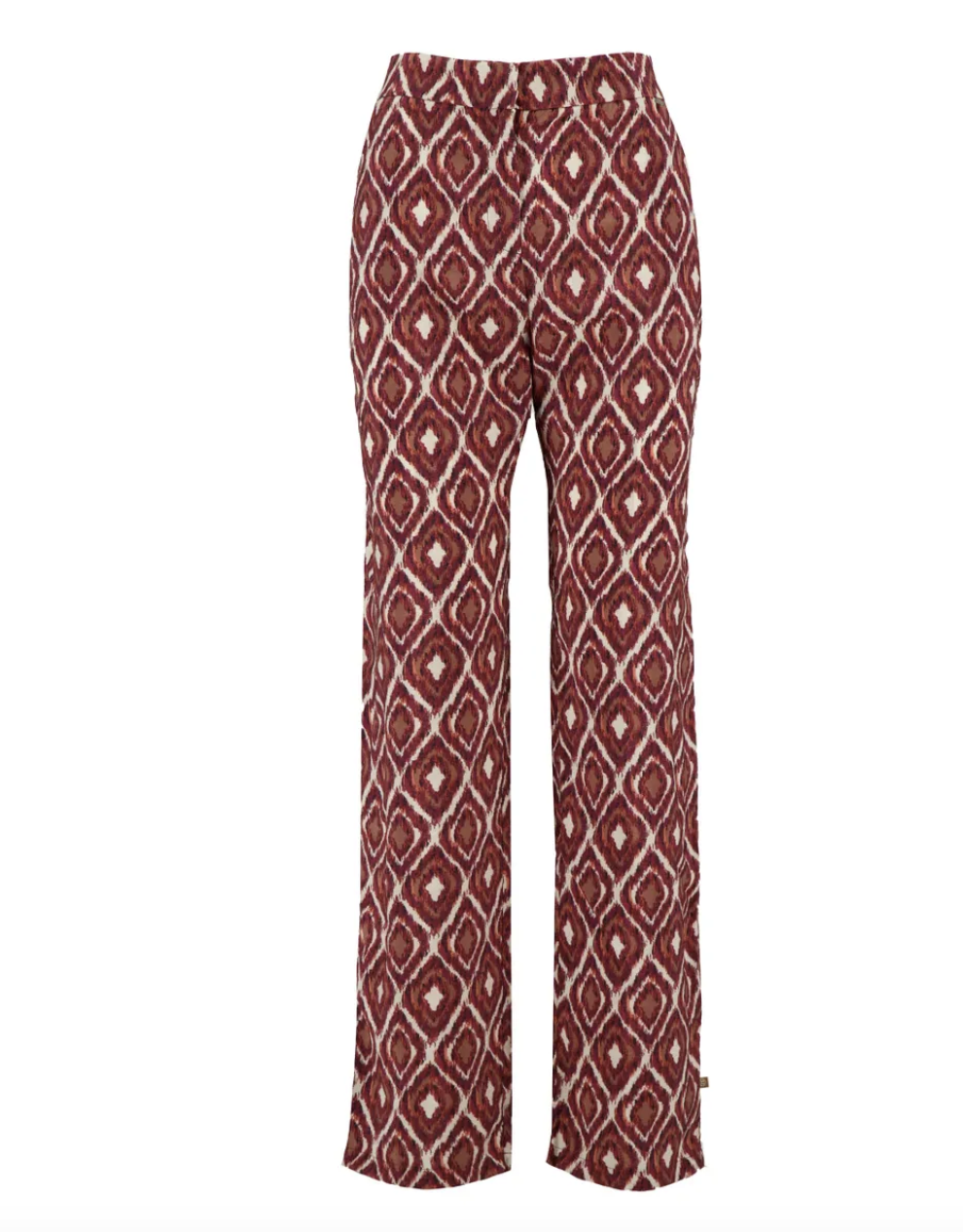 ZUSSS ZUSSS - Broek met ikat print zand/roodbruin