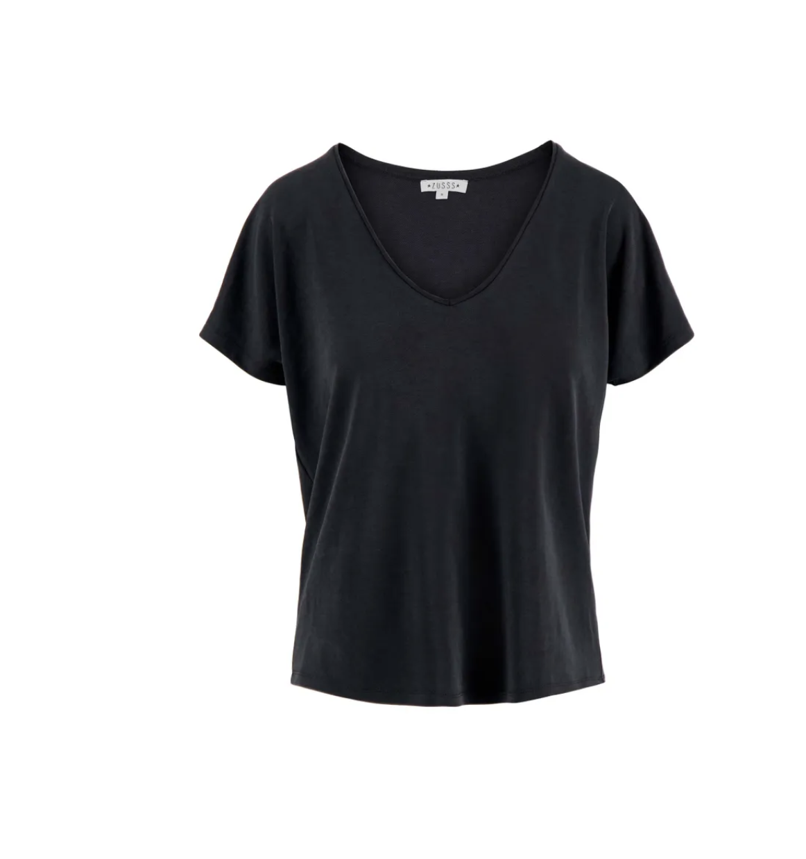 ZUSSS ZUSSS - Tshirt met v-­hals off black