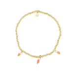 ZUSSS ZUSSS - Elastieken kralenarmbandje met blokjes koraalroze/goud