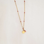 ZUSSS ZUSSS - Ketting met bedel en kraaltjes koraalroze,goud