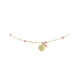 ZUSSS ZUSSS - Ketting met bedel en kraaltjes koraalroze,/goud