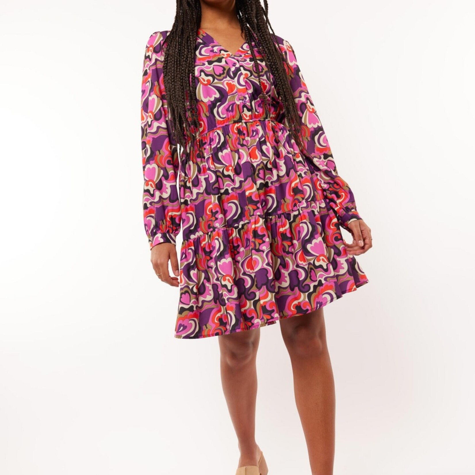 FLURESK FLURESK - Jurk bibi salviapaars/zand