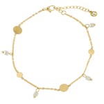 ZUSSS ZUSSS - Armband met rondjes saliegroen/goud