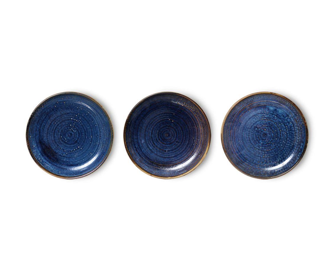 HKLIVING HKLiving - Chef ceramics ontbijtbord rustiek blauw ace7148