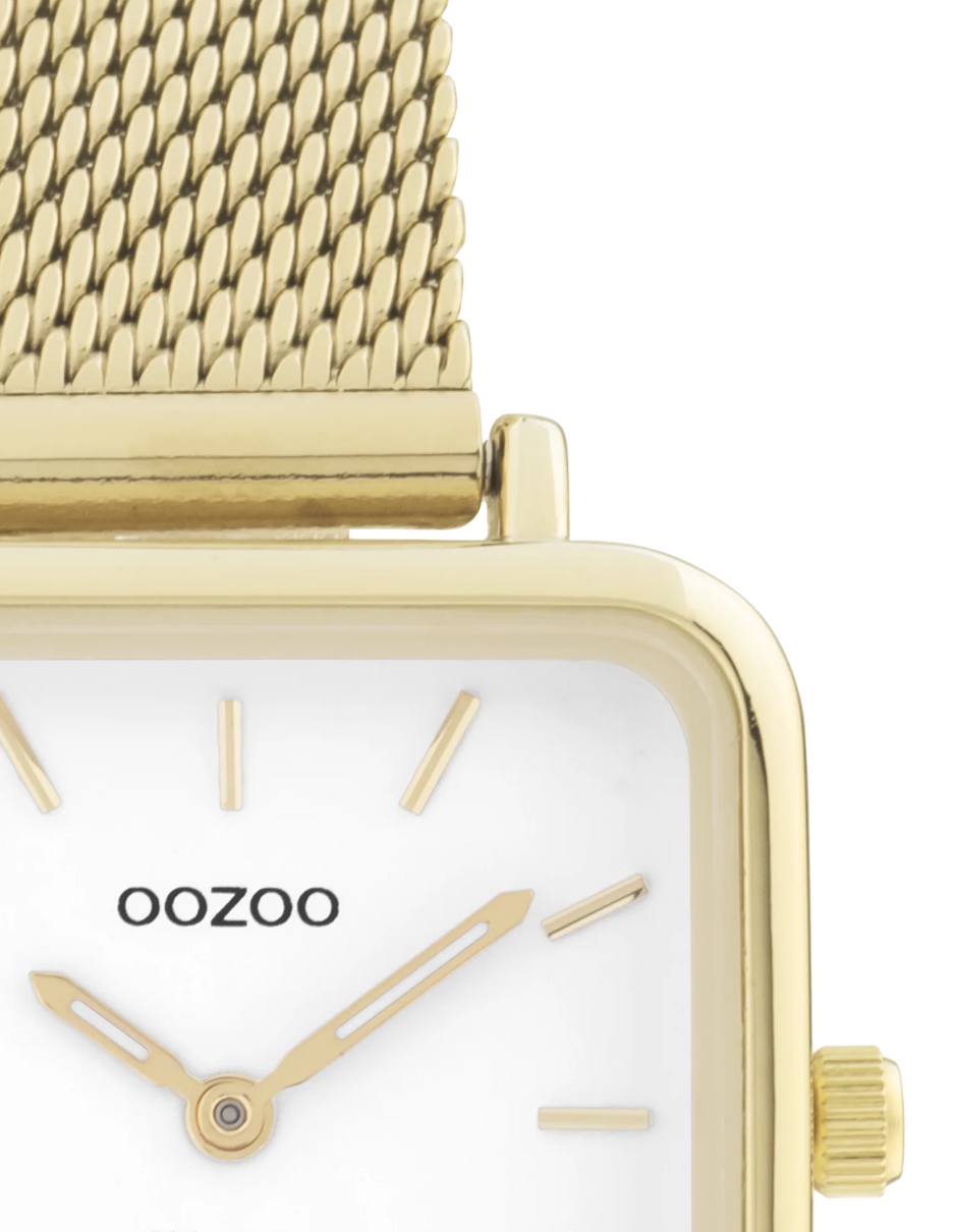 OOZOO OOZOO - Horloge goud met stalen band vintage- C20263