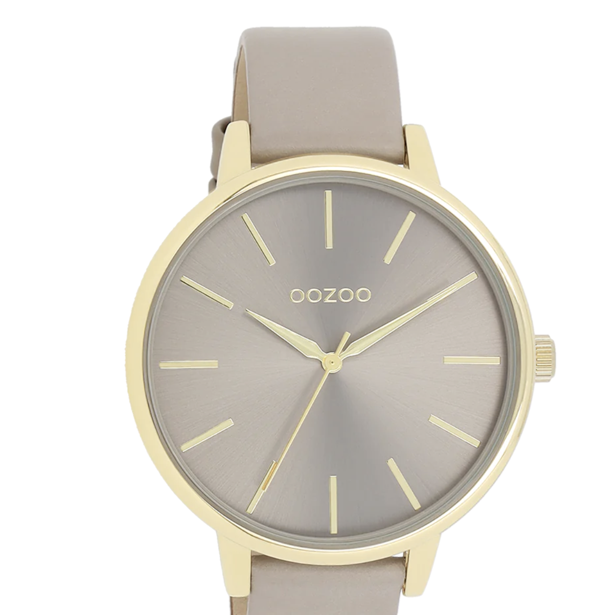 OOZOO OOZOO - Horloge met taupe leren band - C11291