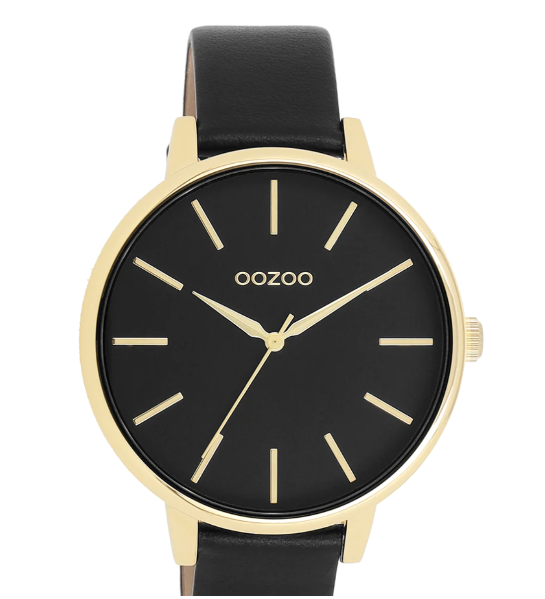 OOZOO OOZOO - Horloge met zwarte leren band - C11294