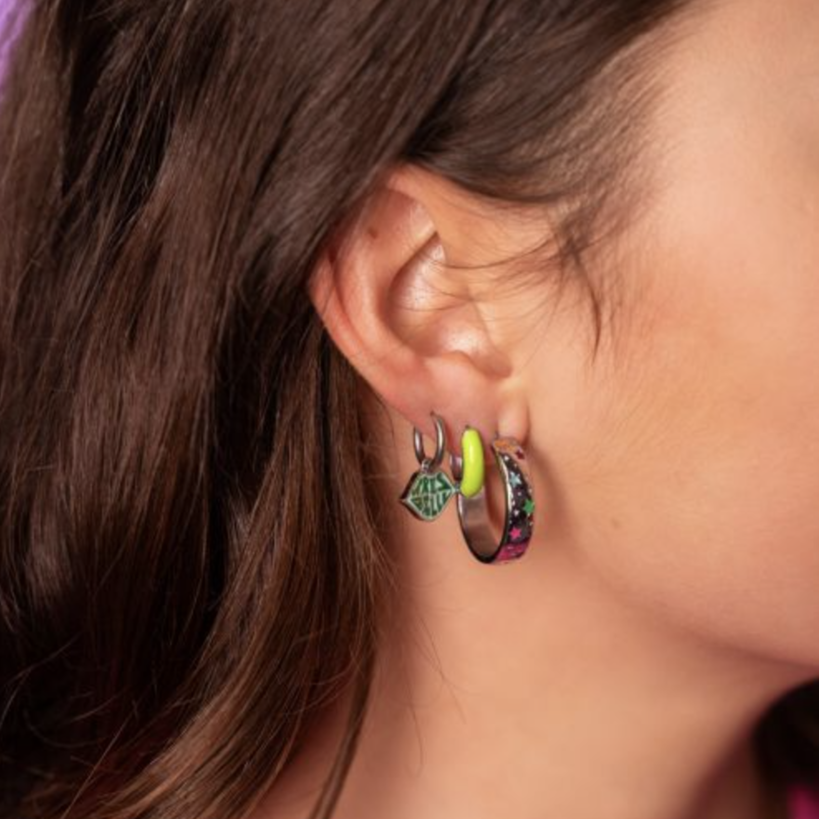 MY JEWELLERY MY JEWELLERY - Candy kleine oorringen groen/goud