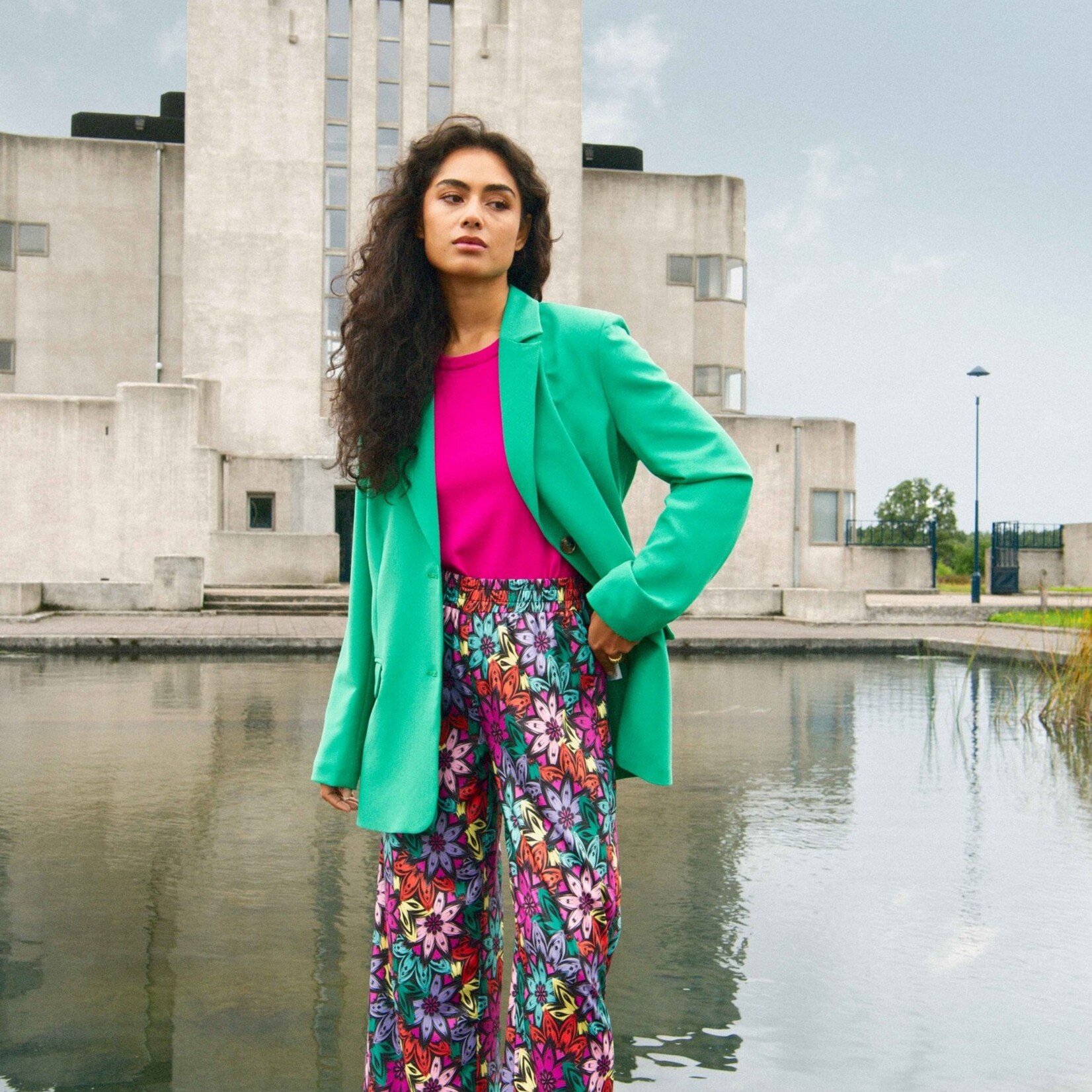 FLURESK FLURESK - Blazer Zera pu groen MAAT 42