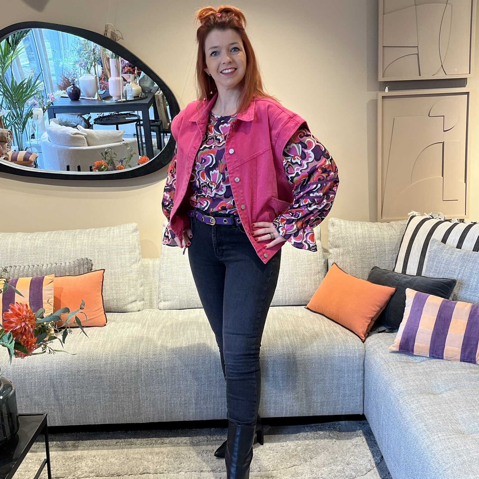 FLURESK FLURESK - Top Britta Salviapaars zand MAAT 36