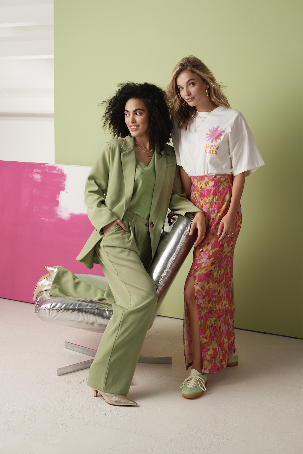 YDENCE YDENCE - Pants Solange Khaki groen