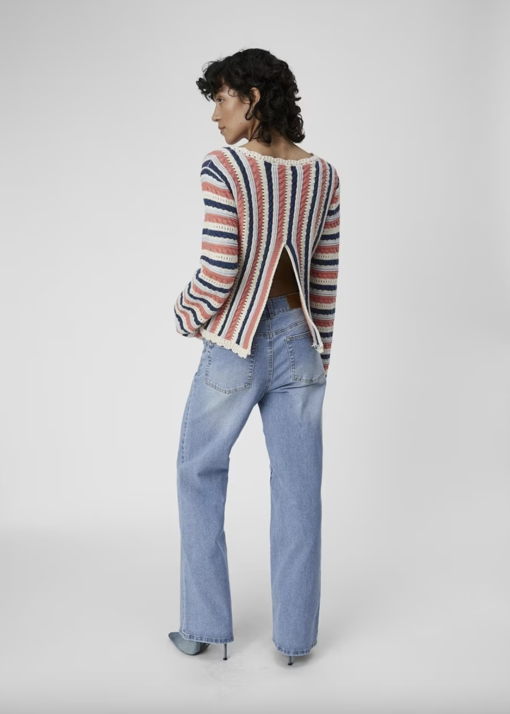 OBJECT OBJECT - Pullover Jelani gebreid  georgia peach stripes