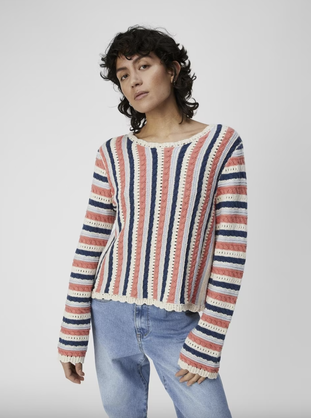 OBJECT OBJECT - Pullover Jelani gebreid  georgia peach stripes