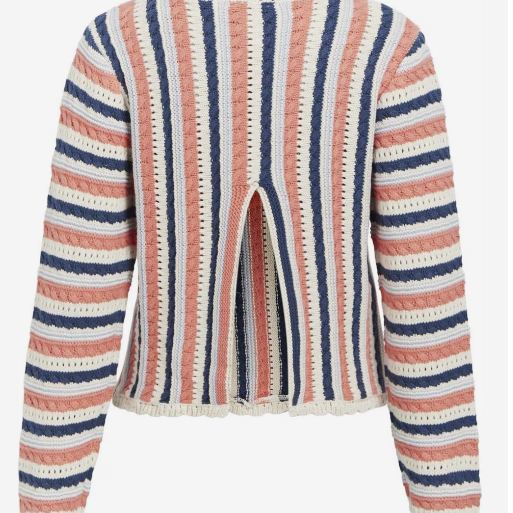 OBJECT OBJECT - Pullover Jelani gebreid  georgia peach stripes MAAT L