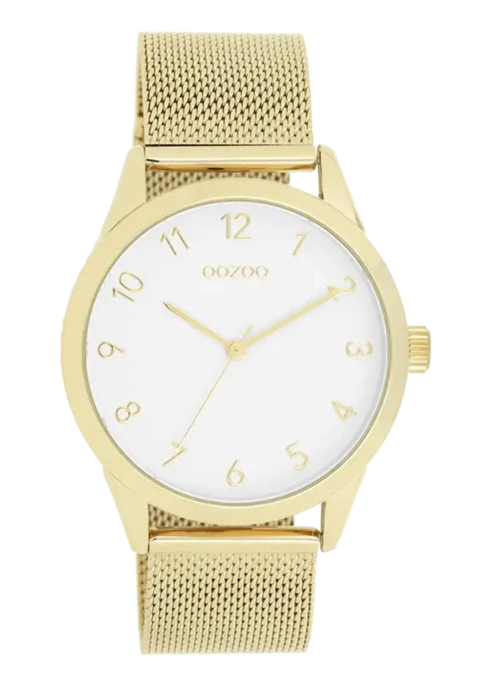 OOZOO OOZOO - Horloge met goudkleurige metalen mesh armband - C11322