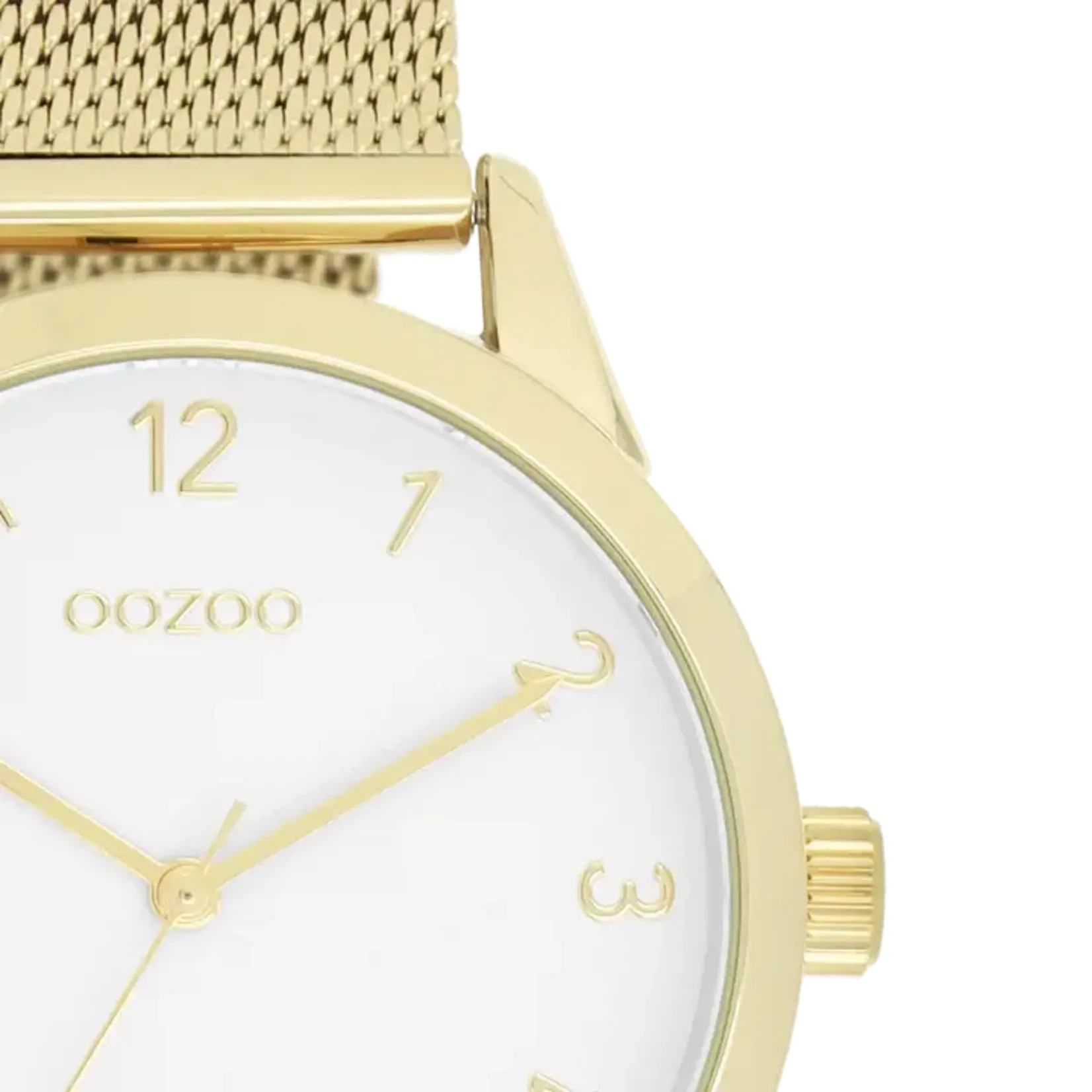 OOZOO OOZOO - Horloge met goudkleurige metalen mesh armband - C11322