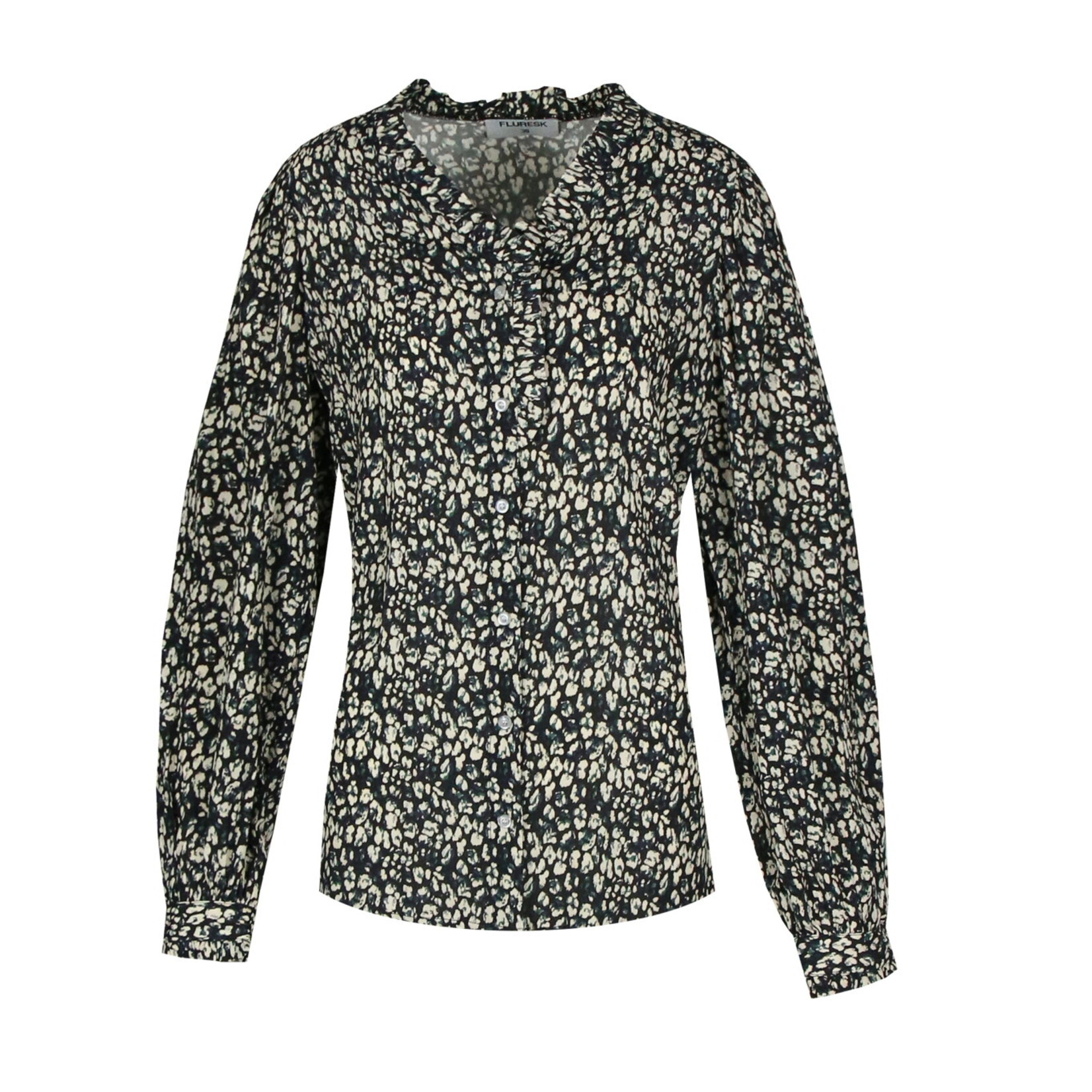 FLURESK FLURESK - Blouse jackie zwart/smaragdgroen maat 38