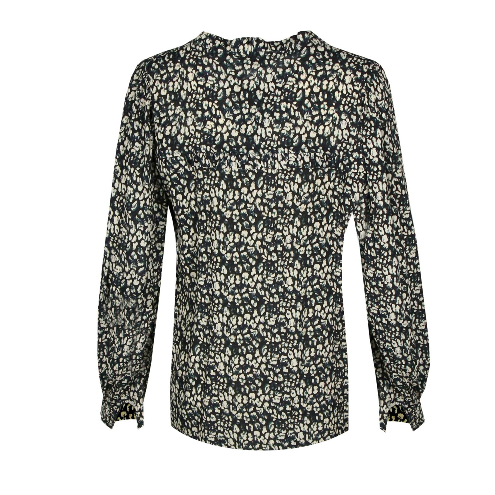 FLURESK FLURESK - Blouse jackie zwart/smaragdgroen maat 38