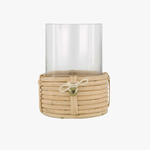 ZUSSS ZUSSS - Windlicht glas met rotan Ø12X16CM