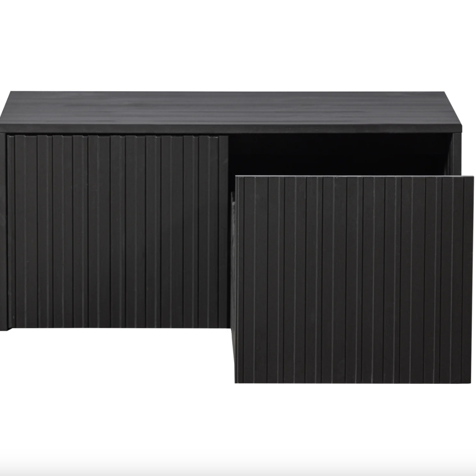 WOOOD EXCLUSIVE WOOOD - New gravure kistbank grenen zwart