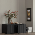 WOOOD EXCLUSIVE WOOOD - New gravure kistbank grenen zwart